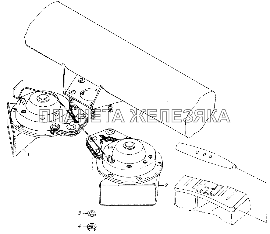 Установка электрических сигналов МАЗ-54326